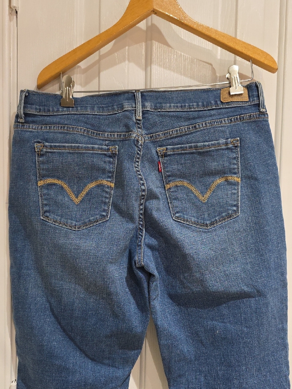 Levis 515 Women’s Blue Denim Capri Jeans Size 14 - Picture 7 of 13